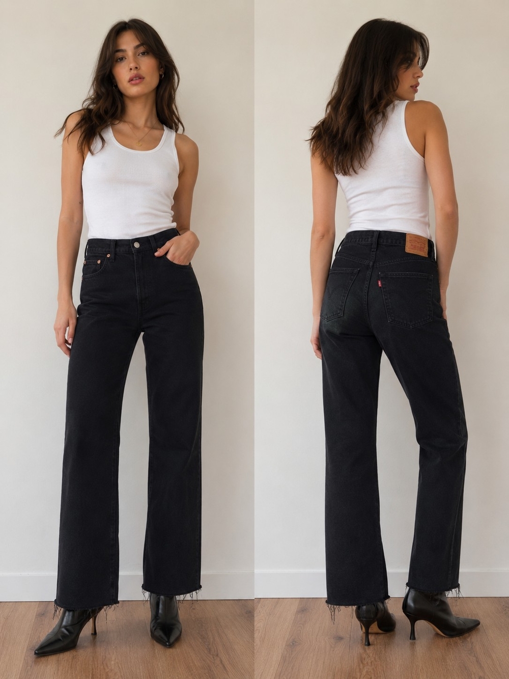 Levi's High-Rise Straight Jeans in Black